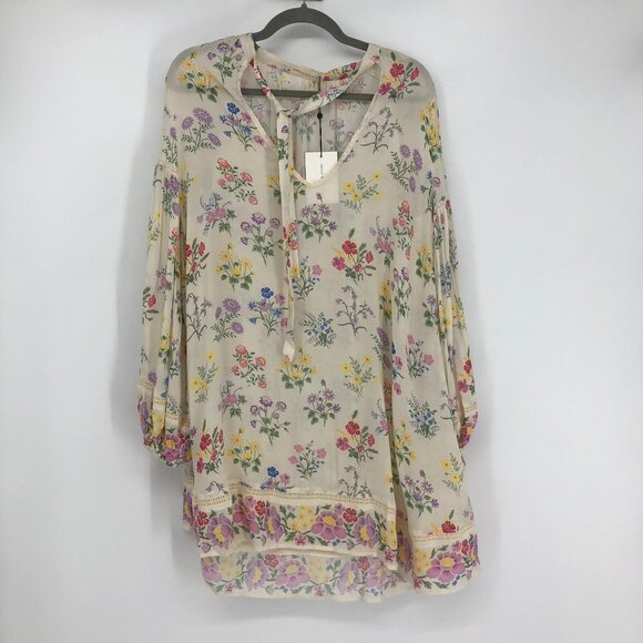BNWT Spell Light Floral Posy Longsleeve  Minidress/tunic Gardenia XS - Picture 2 of 16